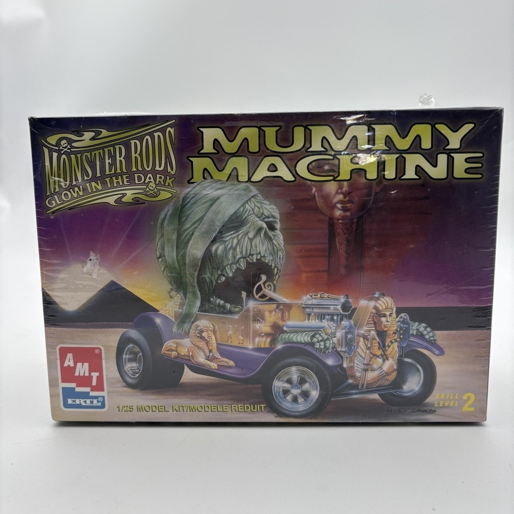 Vintage AMT Ertl Monster Rods‎ Mummy Machine Purple 1/25 Car Model Kit Glow Dark